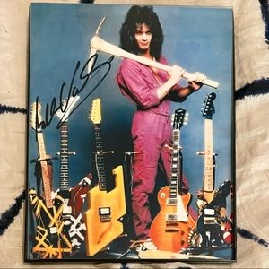 EDDIE VAN HALEN Autographed 8X10 Framed Photo Reprint Surrounded By His …